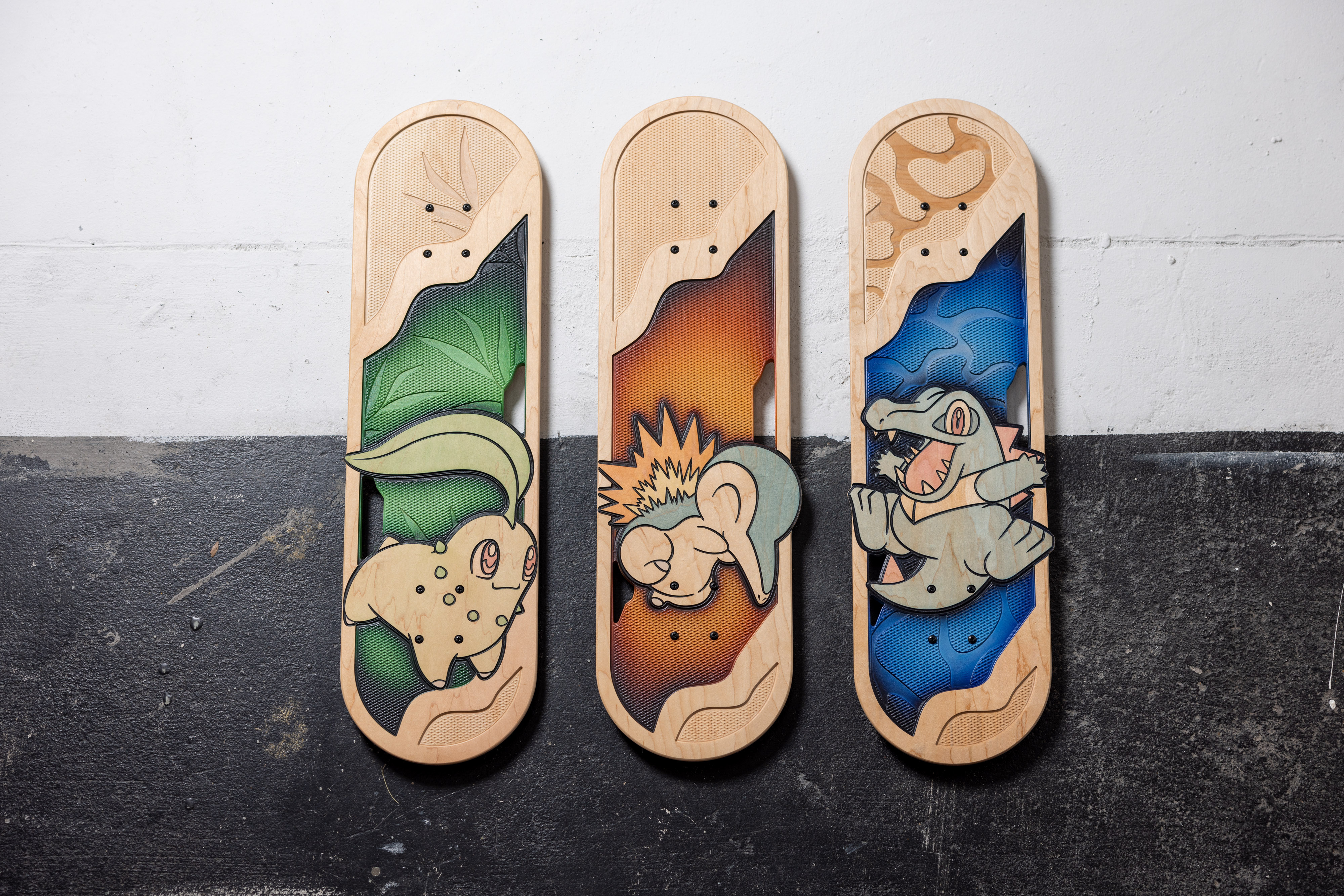 Johto starter themed Pokémon Skateboards