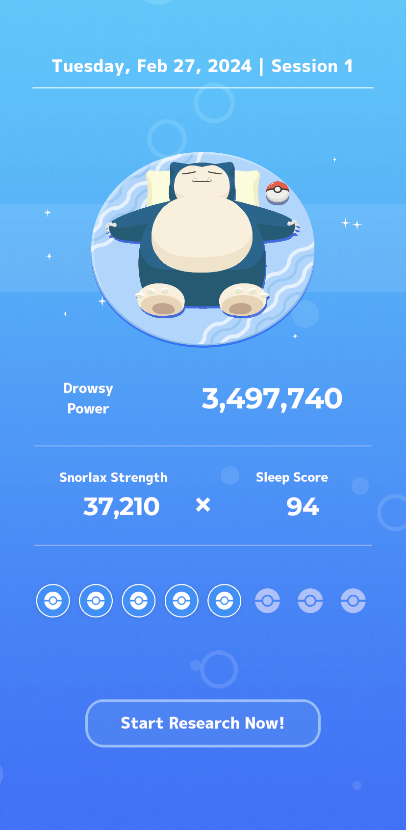 Pokémon Sleep Example Screenshot