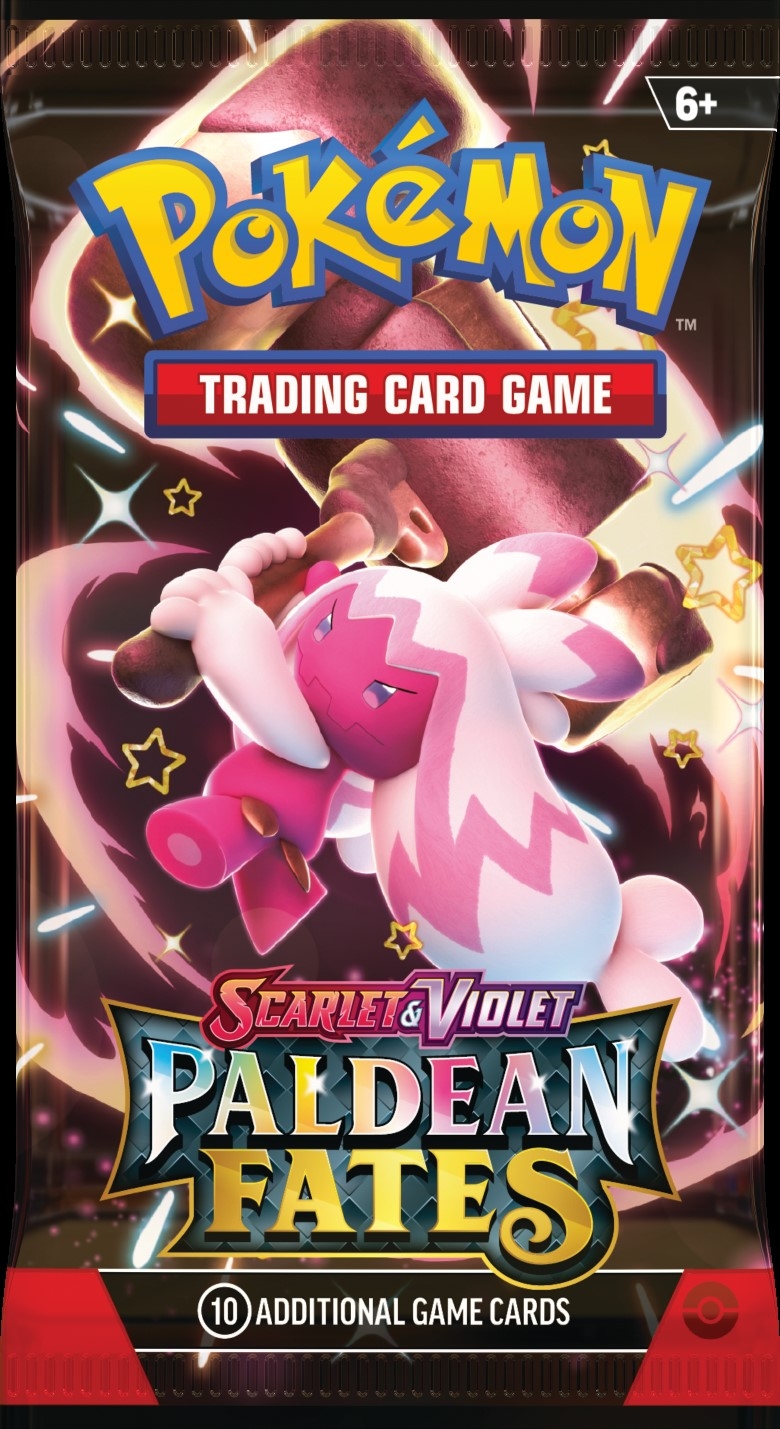 Scarlet & Violet - Paldean Fates booster pack featuring Tinkaton