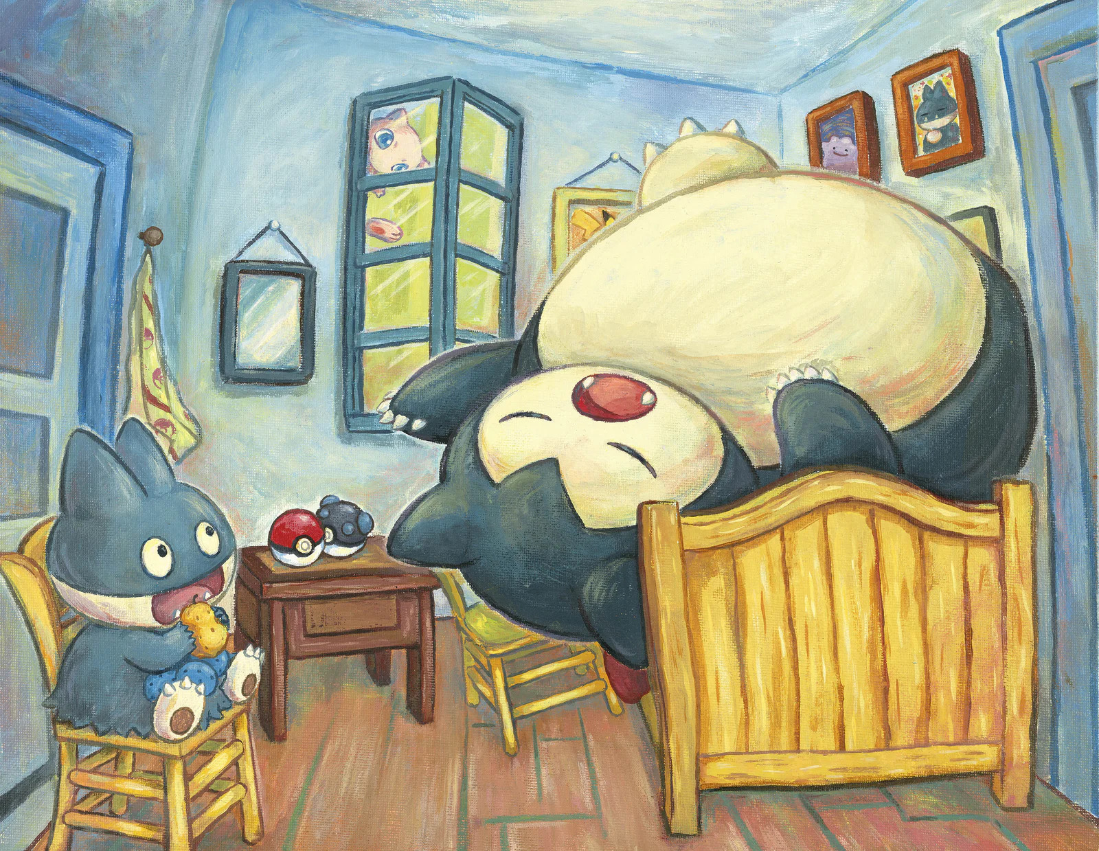 The Bedroom, reimagined with Snorlax and Munchlax