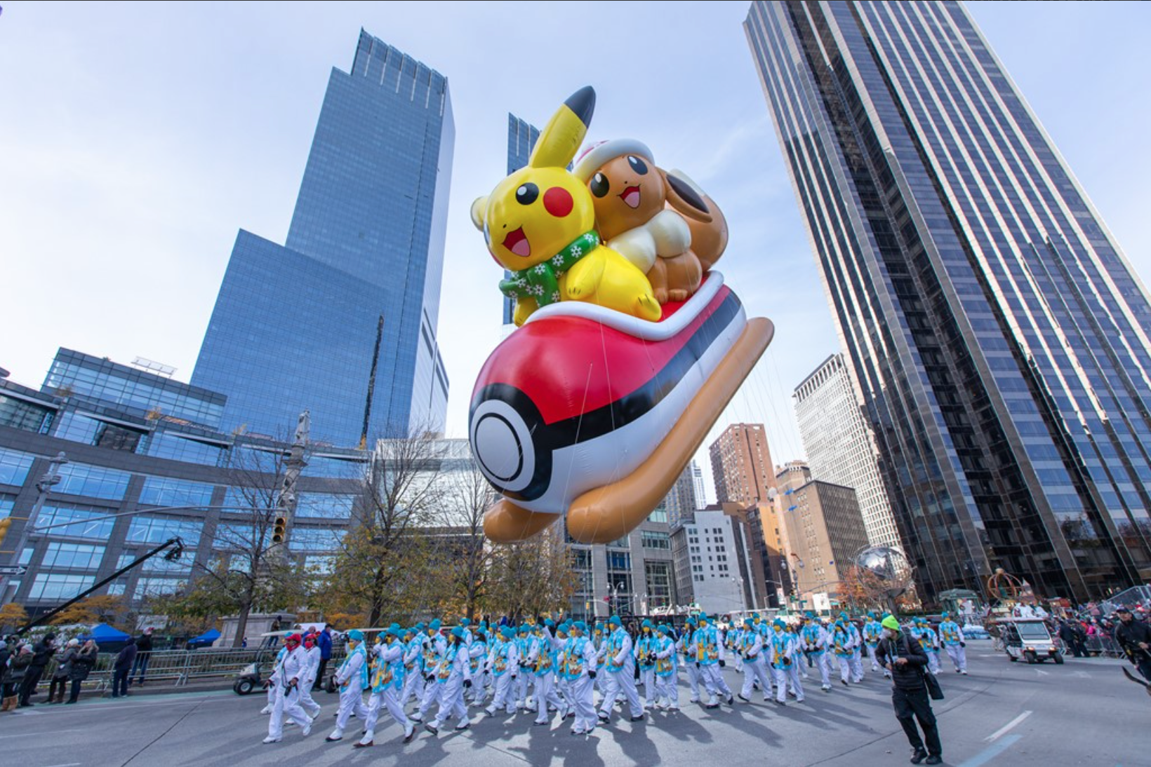 Pikachu and Eevee at the Macy's Thanksgiving Day Parade