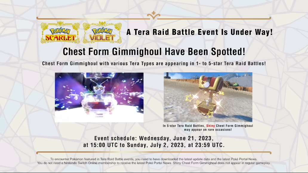 Tera Raid Battle Event - Chest Form Gimmighoul