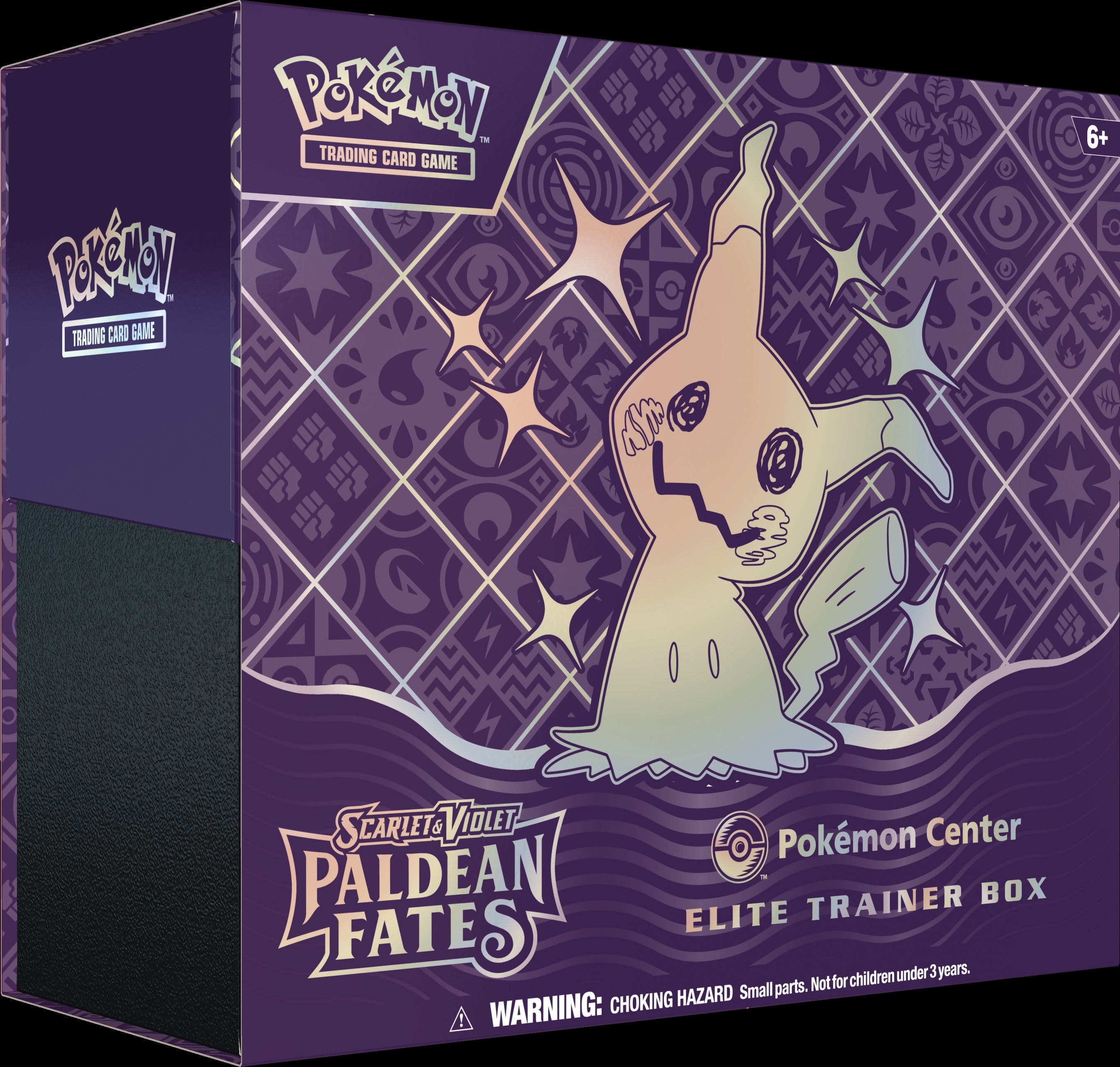 Scarlet & Violet - Paldean Fates Elite Trainer Box, featuring Mimikyu - Pokémon Center edition