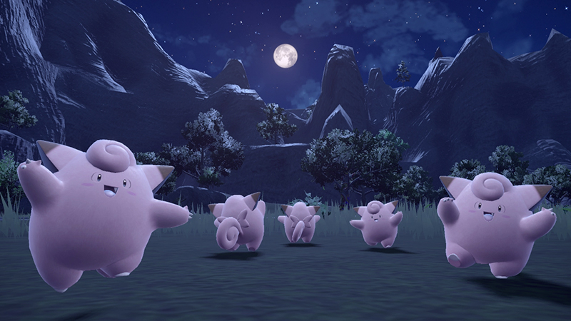 Mass outbreak of Clefairy under a full moon